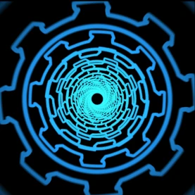 蓝色无限循环几何隧道穿越gif图片  图片