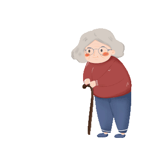 重阳节慈祥的老奶奶老年人拐杖走路gif图图片
