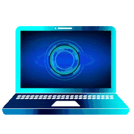 蓝色科技网络安全信息安全笔记本电脑图片