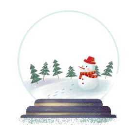 冬天冬季圣诞节水晶球大寒节气雪人下雪图片