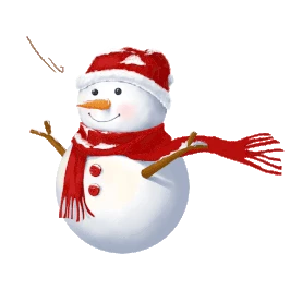 卡通冬天戴帽子和围巾的雪人图片