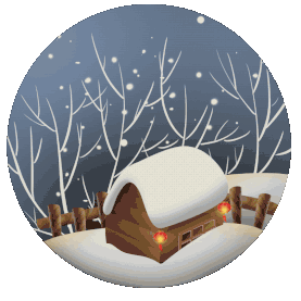 新年雪天的小木屋冬天下雪冬季雪屋北方寒冷村庄gif图素材图片