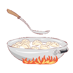 二十四节气冬至立冬美食热腾腾的大锅煮饺子gif图素材图片