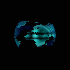 蓝色科技感线条地球仪地球自转gif图素材图片