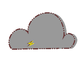 卡通乌云闪电打雷下雨天气雷雨图标gif图片gif图片