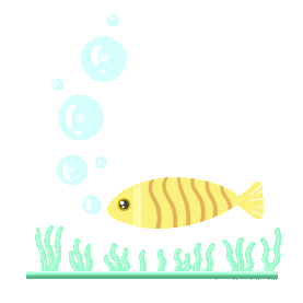 黄色小鱼泡泡gif图片
