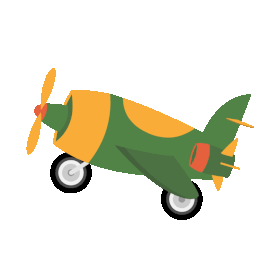 飞行的绿色飞机儿童卡通交通工具gif图素材元素图片