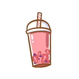 卡通可爱草莓奶茶果汁手绘vloggif图素材  贴纸