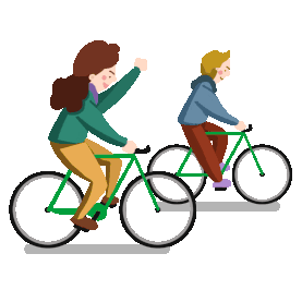 骑自行车骑车骑行锻炼身体健康全家出游gif图素材