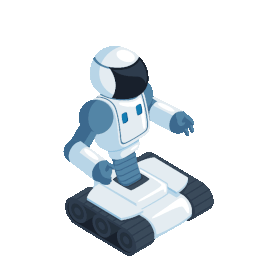 科技2.5D人工智能初代白色机器人走路gif图素材图