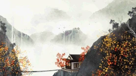 中国风古风水墨意境高山风景gif图片背景视频图片