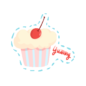 卡爱卡通小蛋糕樱桃vlog食物甜食点心gif图素材贴纸