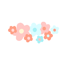 马卡龙色可爱花花装饰蓝色粉色红色vlog动图gif贴纸