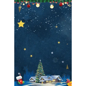 温馨圣诞节松树小屋装饰视频竖版视频背景gif图素材图片