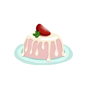 草莓奶油蛋糕切块生日布丁盘子vloggif图素材  贴纸图片