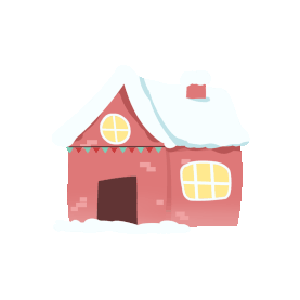 圣诞节圣诞装饰圣诞房子红色白雪积雪gif图素材图片