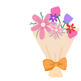 花束一束花彩色花朵感恩节送礼送花动图gif