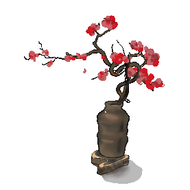 梅花盆栽花瓶中国水墨gif图素材图片