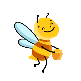 卡通采蜜的小蜜蜂翅膀飞舞飞gif图素材图片