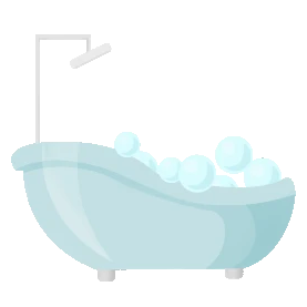 卡通卫浴洁具洗澡盆浴缸浴室泡泡浴洗澡gif图素材图片