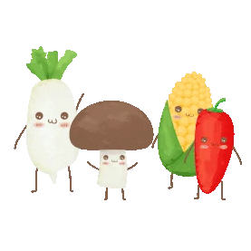 卡通拟人蔬菜水果食物农产品可爱打招呼gif图素材