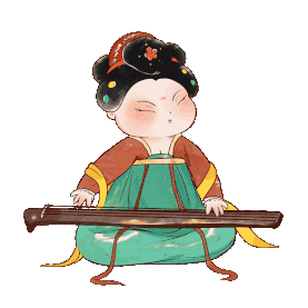 唐朝唐仕女弹琴古筝弹奏古代人物gif图素材图片