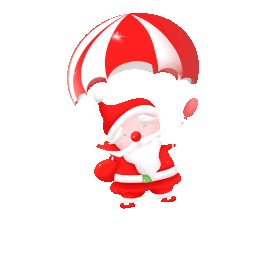 圣诞节圣诞老人送礼物降落伞空降gif图素材气球图片