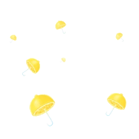 夏天清新柠檬伞从天而降水果底纹gif图素材图片
