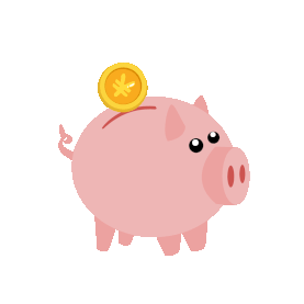 卡通粉色小猪存钱罐金钱金币金融理财储蓄gif图素材图片