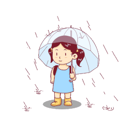 下雨天雨滴雨中撑伞小女孩gif图素材图片