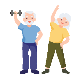 老年人老人健身运动锻炼健康举哑铃gif图素材图片