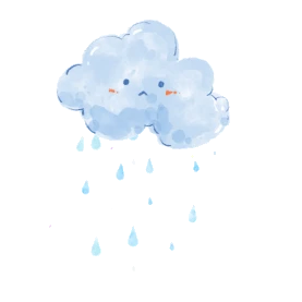 蓝色乌云下雨伤心落泪云朵雨天雨滴gif图素材