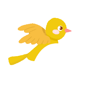 小鸟黄色飞翔卡通gif图素材图片