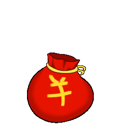 钱袋红色金币金融春节新年gif图素材