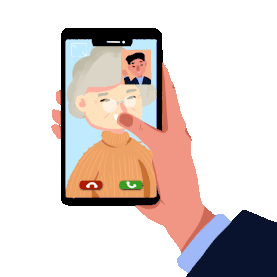 手机视频聊天老人家人通讯联络gif图素材图片