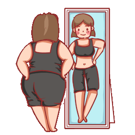美容减肥瘦身胖女孩照镜子变身材好想象gif图片