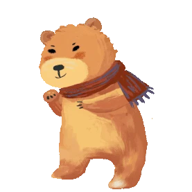 棕熊小熊动物 保暖冬天戴围巾gif图素材