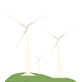 绿色环境新能源风车草坪转动卡通gif图素材
