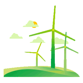 新能源环保绿色城市风力发电风车gif图素材环境日