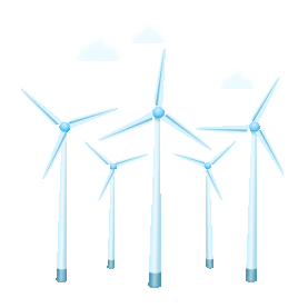 环保新能源电网风力发电风车云朵转动gif图素材环境日