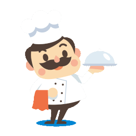 职业厨师制服大厨西餐美食端盘子卡通可爱gif图素材