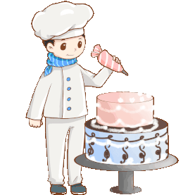 餐饮甜点师做蛋糕点奶油手绘gif图素材