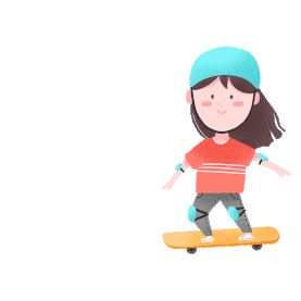 运动体育女孩玩滑板滑滑板gif图素材