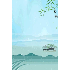 春天谷雨乡村下雨竖版H5海报视频背景gif图素材图片