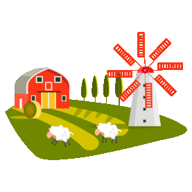 农业农场风车小羊畜牧业gif图素材图片
