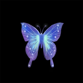 蝴蝶梦幻唯美翅膀昆虫粒子光效发光蓝色gif图素材图片