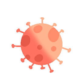疫情病毒新冠细菌橘红色gif图素材图片