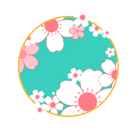 樱花日本和风日式圆形装饰图案gif图素材图片