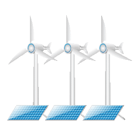 环保节能太阳能电网风力发电风车转动gif图素材环境日