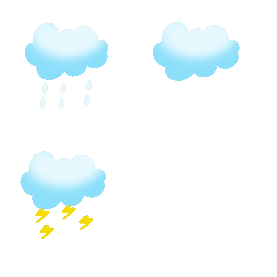 天气预报云朵下雨刮风闪电卡通图标gif图素材